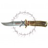 MR-8 LONE STAR RIDER DAMASCUS STEEL FORGED HUNTING STAG HANDLE KNIFE